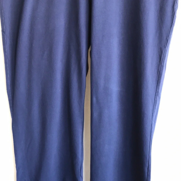 Coldwater Creek navy Egyptian cotton straight leg elastic waist pants, size 1X - Picture 3 of 10